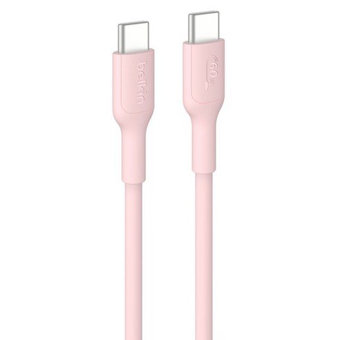 벨킨 C타입-C타입 60W 고속 충전 케이블 CAB023fq2MPK, 핑크, 1개, 2m