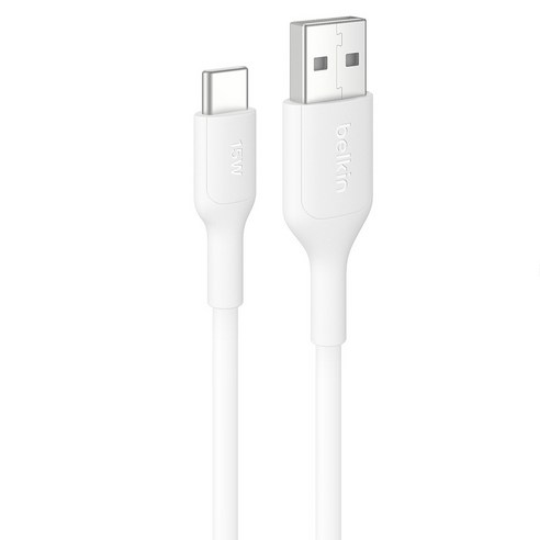 벨킨 A타입-C타입 15W 고속 충전 케이블 CAB021fq3MWH, 3m, 화이트, 1개