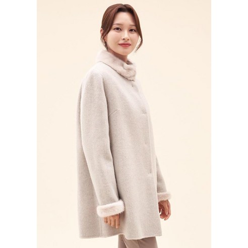 올리비아하슬러 여성용 천연모피 캐시미어 혼방 보온 코트 OHCWCT301 후기 분석 - 원단 질감