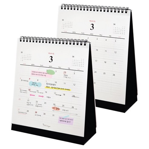 아이씨엘디자인 Desk Calendar M 2026, 블랙, 2개