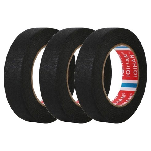 다다 칼라 종이 디자인 마스킹 테이프 25mm x 15m, 블랙, 3개