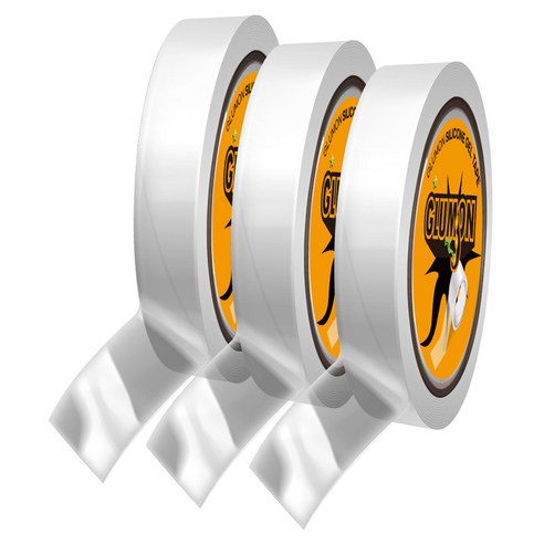 글루몬 초강력 실리콘 클리어 겔 나노 양면 테이프 15mm x 3m, 3개