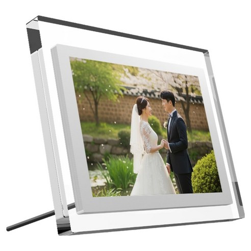 카멜 아크릴 프레임 터치 클라우드 디지털 액자 25.6cm