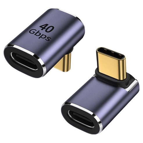 스페이스쉴드 업워드 100W C type USB4 8K 40Gbps C to C 90도 직각 꺾임 연장 젠더, 2개