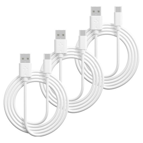 팬택 USB A타입-C타입 데이터 전송 고속 충전 케이블, 3개, 화이트, 1m