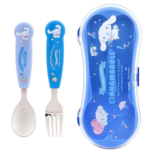 릴팡 시나모롤 편한 원터치 수저 세트, 혼합색상, 스푼 + 포크 + 케이스, 1세트