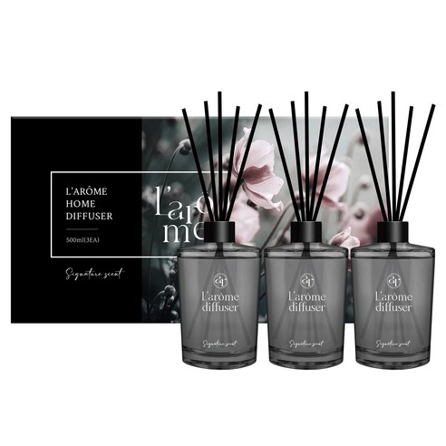 더허브샵 라홈 디퓨저, 다우니퓨어코튼, 510ml, 3개