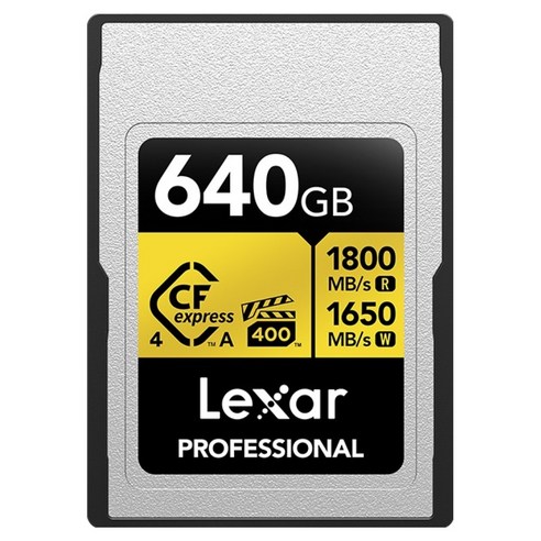 렉사 CFexpress 4.0 Type A GOLD VPG400 8K RAW 소니 카메라 메모리카드, 1개, 640GB