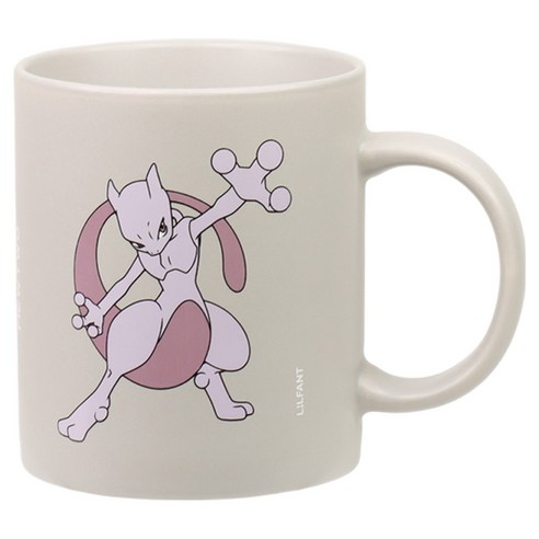 릴팡 포켓몬스터 카페 컬러 머그컵 340ml, 뮤츠, 1개