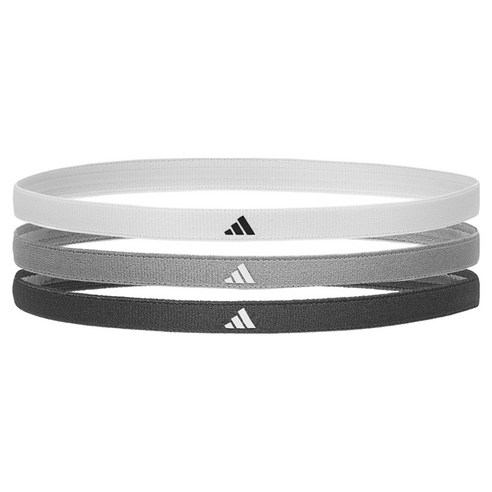 아디다스 스포츠 헤어밴드 3종 세트, 화이트, 그레이, 블랙, 1세트