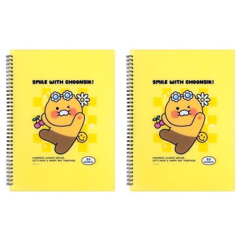 카카오프렌즈 세이치즈 스프링 클리어 파일, 2개, 춘식이