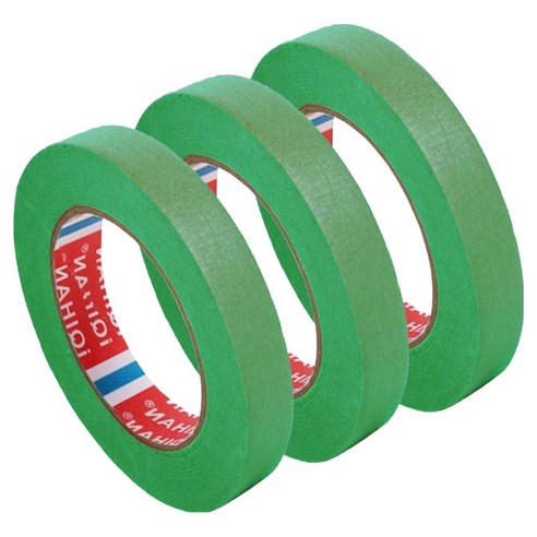 다다 칼라 종이 디자인 마스킹 테이프 15mm x 15m, 그린, 3개