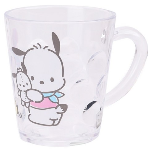 릴팡 산리오 투명 도트 포차코 양치컵 230ml, 1개, 혼합색상
