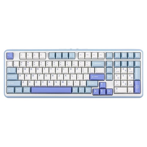 에포메이커 3모드 핫스왑 기계식 유무선 키보드, WHITE BLUE, TH99, 저소음 바다소금축