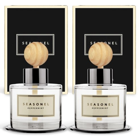 시즈넬 차량용 디퓨저 50ml 본품 + 우드볼 세트, 페퍼민트, 2세트