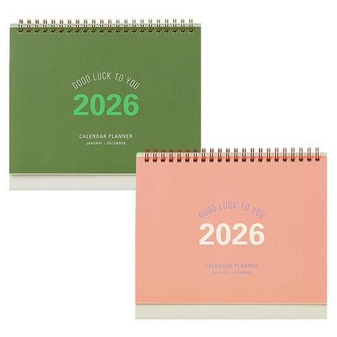 테이블토크 2026 캘린더 플래너 2종 세트, 올리브그린, 코랄핑크, 1세트