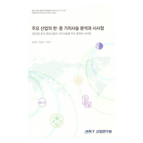 주요 산업의 한·중 가치사슬 분석과 시사점 제2권 중국 제조 산업의 가치사슬별 주요 정책과 시사점, 산업연구원, 윤성혜, 김정진, 이시은