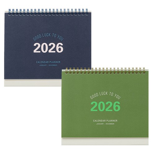 테이블토크 2026 캘린더 플래너 2종 세트, 올리브그린, 인디고블루, 1세트