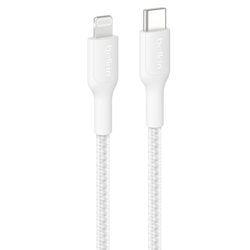 벨킨 C타입-애플8핀 라이트닝 브레이디드 케이블 CAA022fq, 화이트(CAA022fq1MWH), 1개, 1m