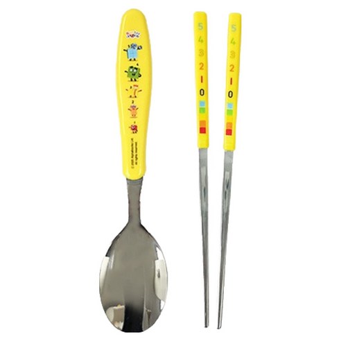 르번 넘버블록스 베이직 수저세트, 혼합색상, 숟가락 + 젓가락, 1세트
