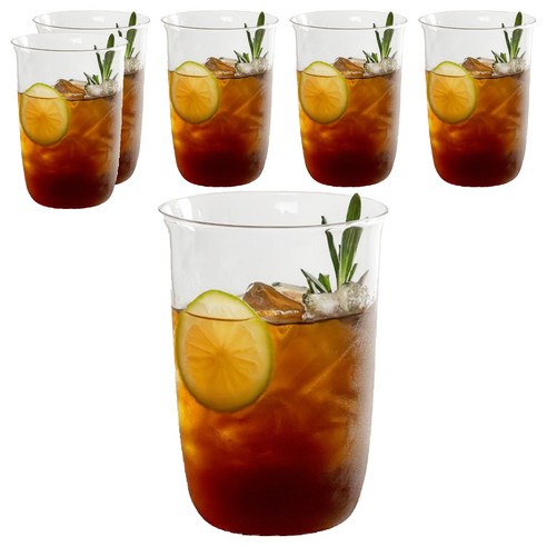벨르디자인 엣지 카페 유리컵 450ml, 투명, 6개