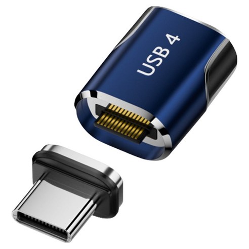 Ytek USB 4 2.0 C타입 8K 영상 지원 80Gbps 마그네틱 젠더 블루 240W, 1개, YT-CG4M-02