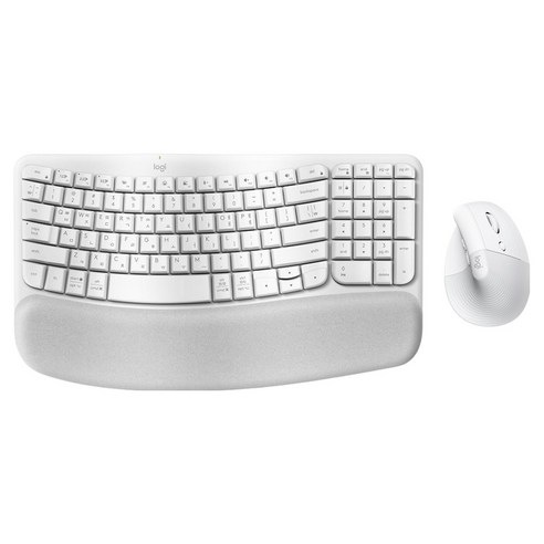 로지텍 WAVE KEYS & LIFT COMBO 키보드 + 마우스 세트, 920-013642, 오프화이트, 인체공학