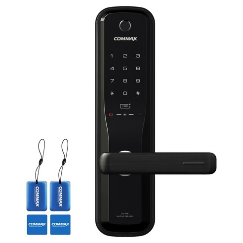 COMMAX 손잡이 있음 프리미엄 무타공 도어락 + 카드키, CDL-610L, 방문설치