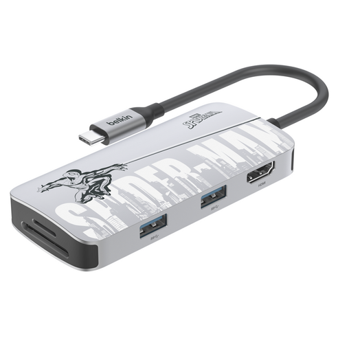 벨킨 C타입 USB 5in1 멀티 포트 허브 어댑터 AVC007qcMVV2-DY, 마블 스파이더맨, 1개