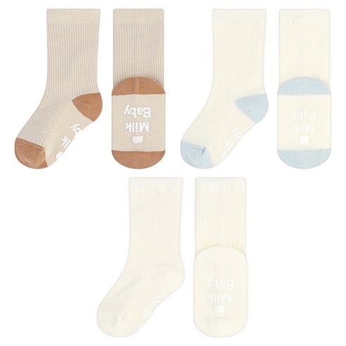 MilkBaby 유아용 뽀송골지 양말 3족 세트