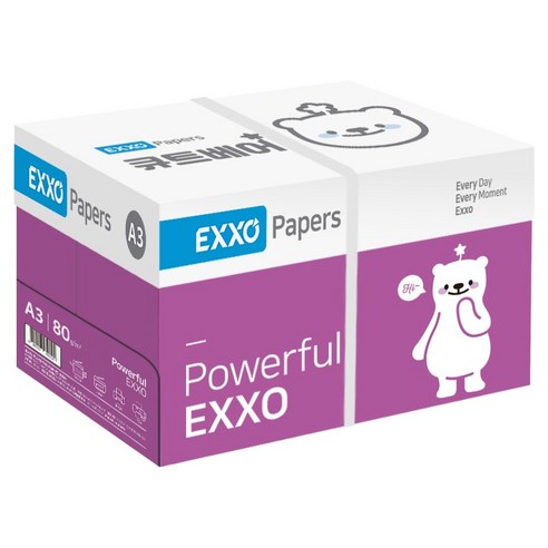 엑소 큐트베어 복사용지 80g, A3, 2500개
