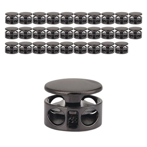 코히모 메탈 끈조절 돼지코 스토퍼 14mm 5W0661, 30개, 제트블랙