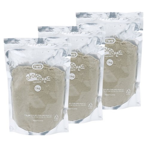 비앤씨 아이와 샌드 모래놀이 리필팩, 1kg, 3개