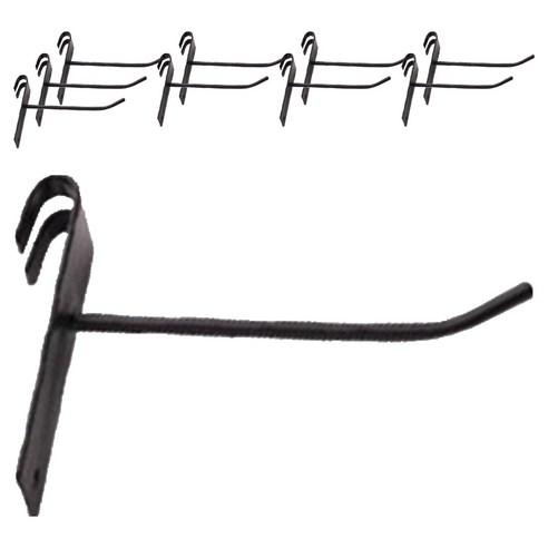 무타공 철 망 진열대 상품걸이 후크 10cm, 블랙, 10개
