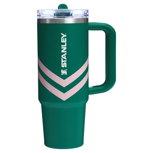 스탠리 퀜처 프로투어 플립스트로 텀블러, 에메랄드 쉐브론, 887ml, 1개