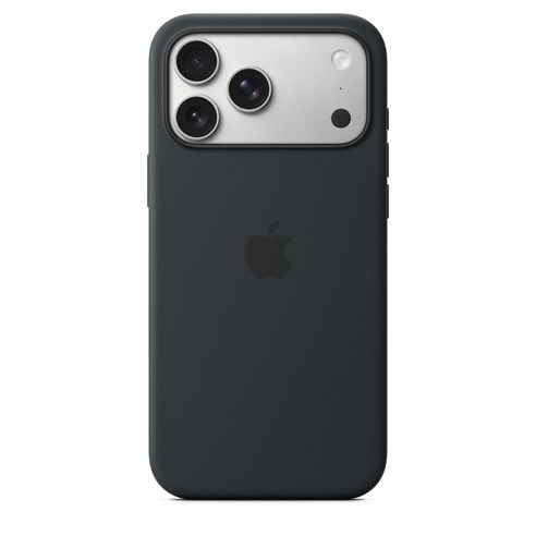 Apple 정품 아이폰 맥세이프 실리콘 케이스, 아이폰 17 Pro Max, 블랙