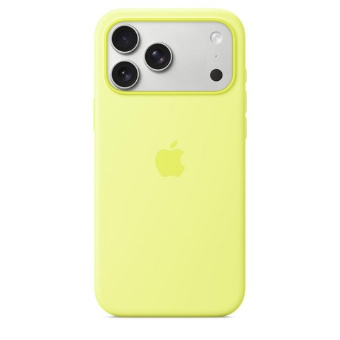 Apple 정품 아이폰 맥세이프 실리콘 케이스, 아이폰 17 Pro Max, 네온 옐로
