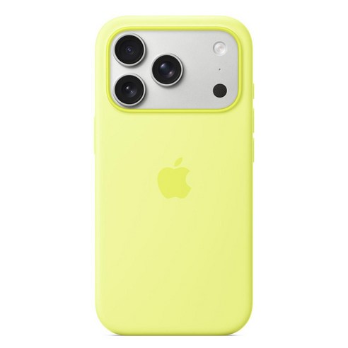 Apple 정품 아이폰 맥세이프 실리콘 케이스, 아이폰 17 Pro, 네온 옐로
