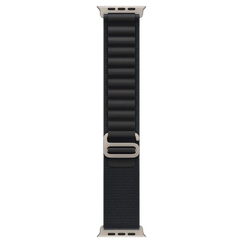 Apple 정품 2025 애플워치 알파인 루프, 49mm, Large, 블랙/내추럴 티타늄