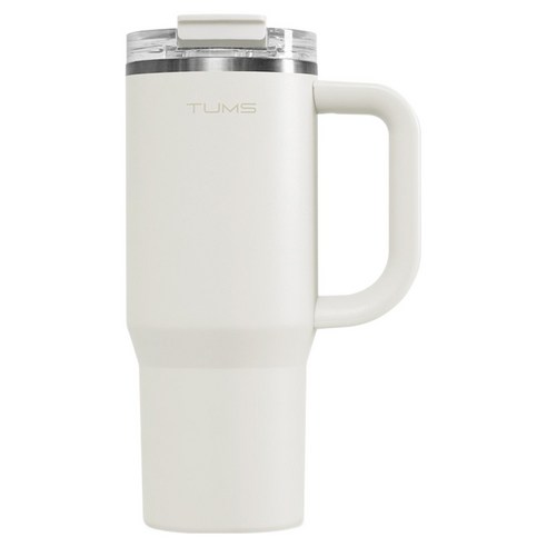 텀스 플립 스트로우 대용량 텀블러, 크림화이트, 900ml, 1개