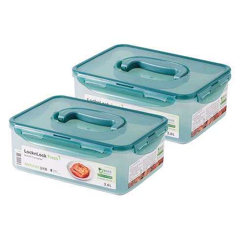 락앤락 프레쉬 MEDI 원핸들 김치통, 2.6L, 2개