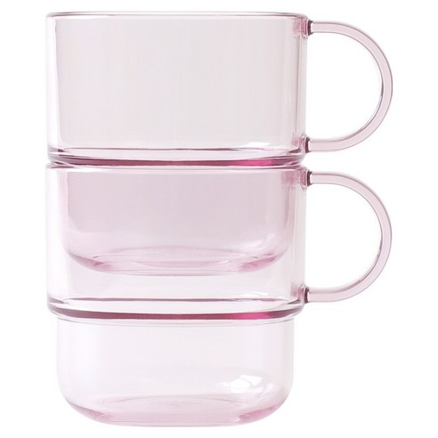 탁가온 유아용 에코젠 한손 투명컵, 핑크, 2개, 200ml