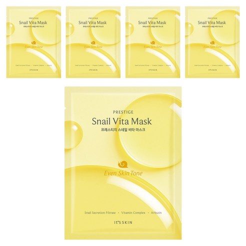 잇츠스킨 프레스티지 스네일 비타 마스크, 5개입, 1개