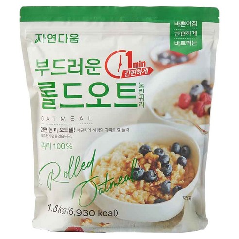 자연다움 부드러운 롤드오트, 1.8kg, 1개