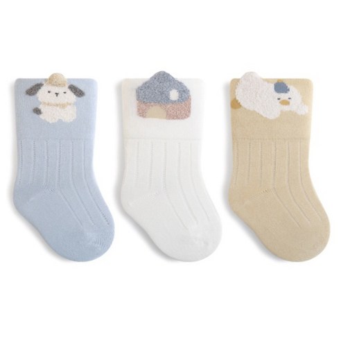 신생아용 보슬보슬 양말 3종 세트