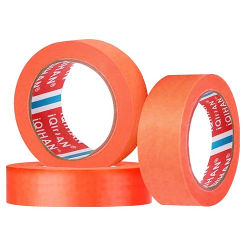 다다 칼라 종이 디자인 마스킹 테이프 25mm x 15m, 오렌지, 3개