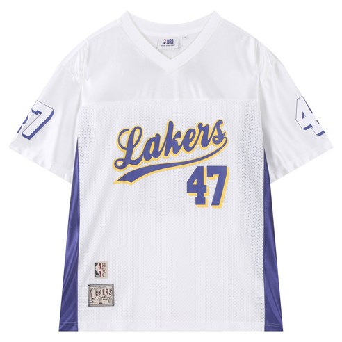 NBA 남녀공용 로스앤젤레스 레이커스 HWC 메쉬 배색 반팔 티셔츠 N252TS853P