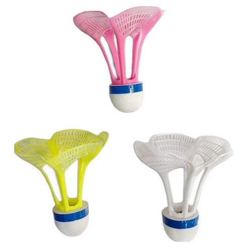BOSHIKA 배드민턴 LED 야광 에어 셔틀, 랜덤발송, 1개, 3개입