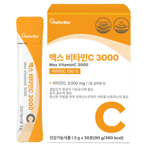 헬로바이오 맥스 비타민C 3000 30p 90g, 1개 맛있게 먹은 솔직 후기 - 상품 이미지 1