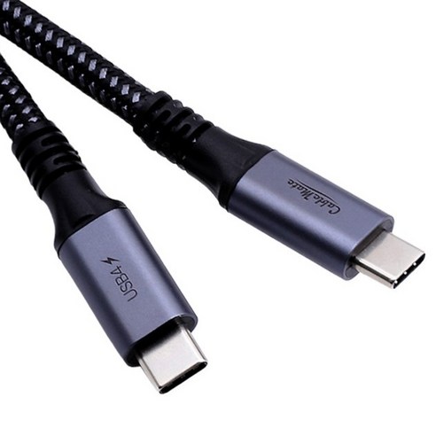 케이블메이트 C타입-C타입 USB4 8K 60Hz 썬더볼트 호환 240W 초고속 충전 알루미늄 메쉬 케이블, 메탈그레이, 1개, 2m